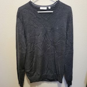 Calvin Klein Men's Italian Merino Wool Long-sleeve Sweater Gray size Large